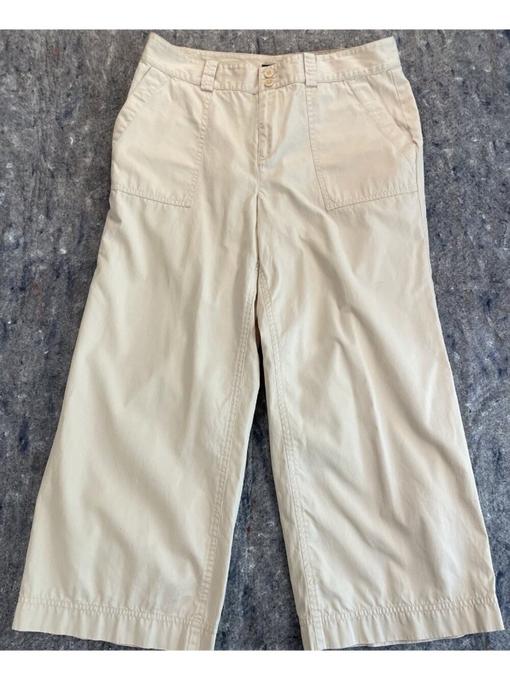 Lauren Ralph Lauren Vintage Ivory Wide Leg Copped Pants 10P
